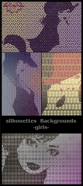 Color Backgrounds- silhouette girls