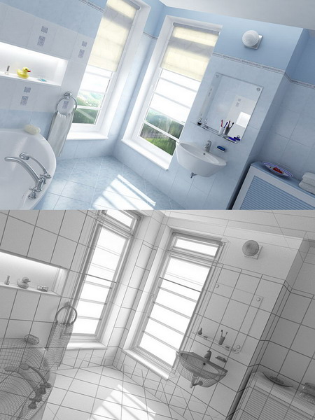 3D bathroom interior - 3D   