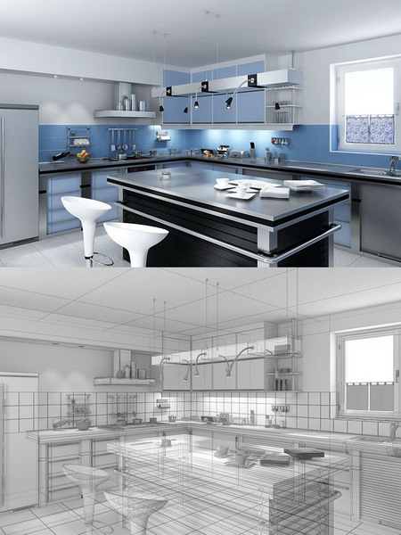 3D Kitchen Interior - 3D  