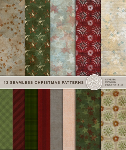 13 seamless christmas patterns -     