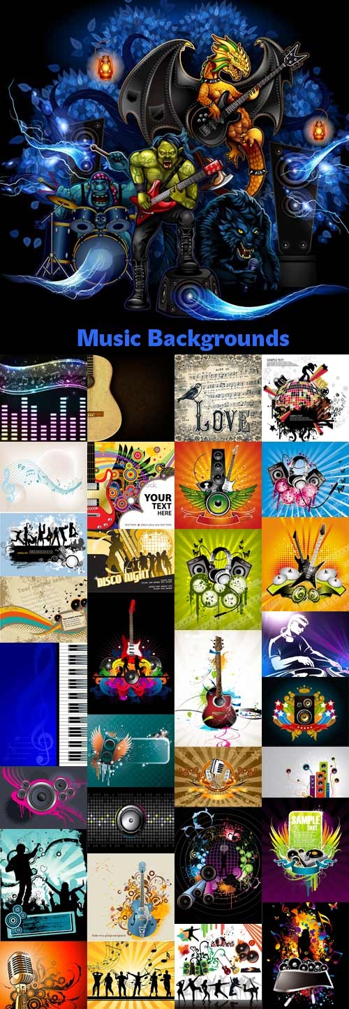 Shutterstock - Music Backgrounds in Vector