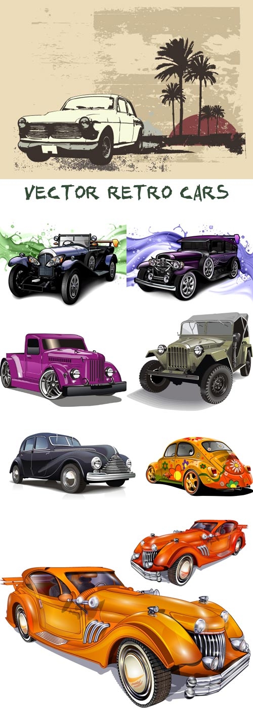 Vector retro cars