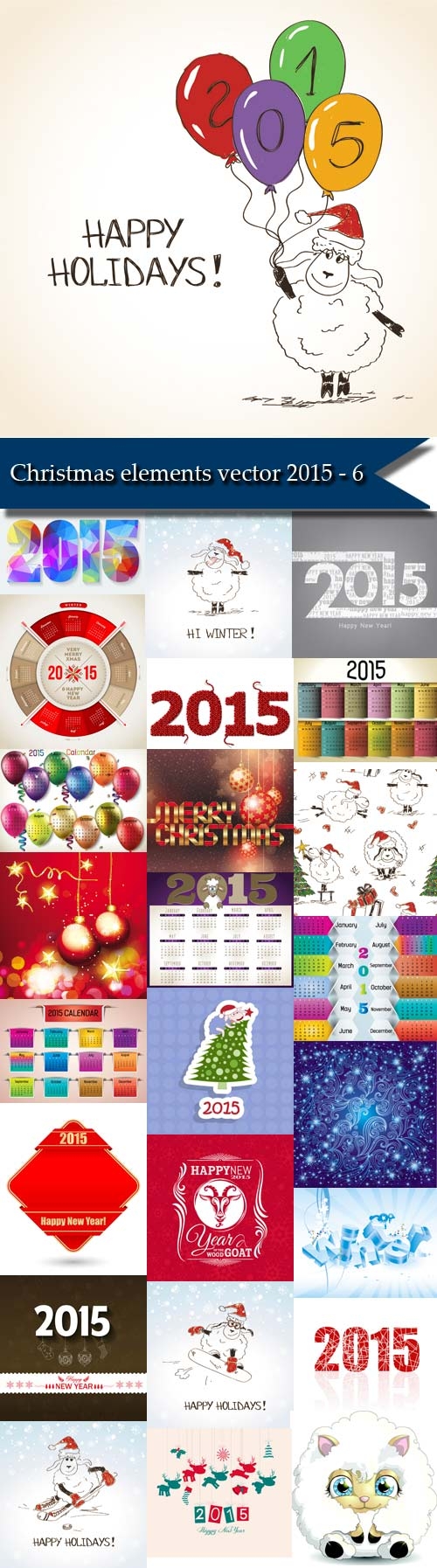 Christmas elements vector 2015 - 6