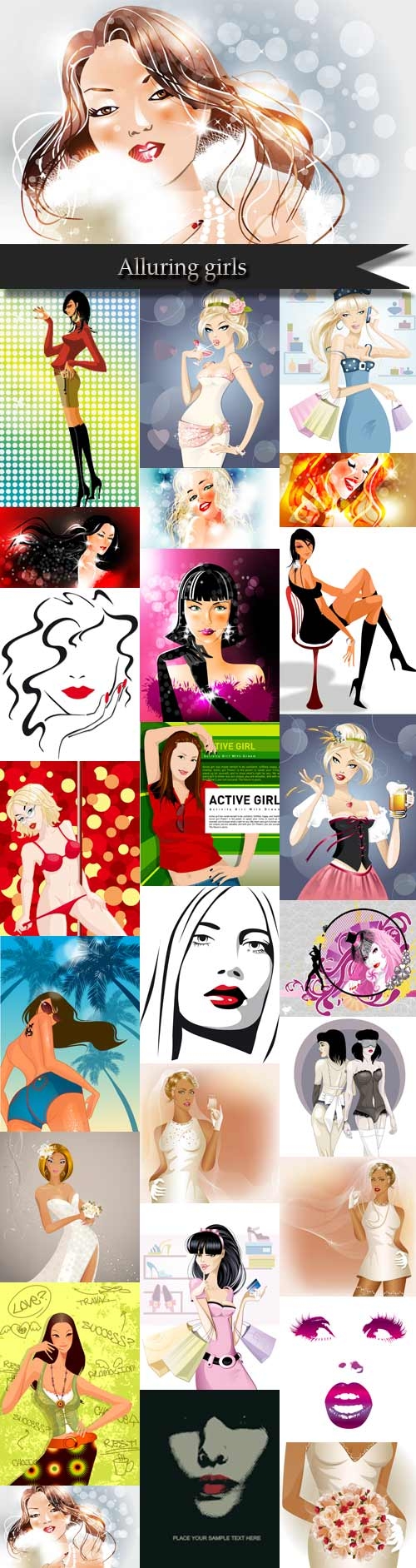 Alluring girl vector