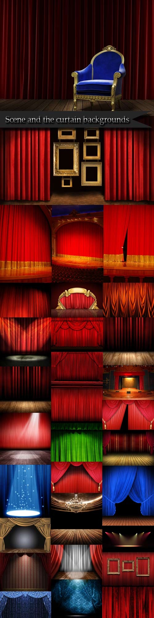 Scene and the curtain backgrounds