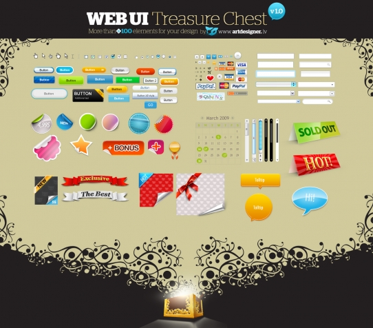 WEB UI TreasureChest v1.0 By Artdesigner.lv