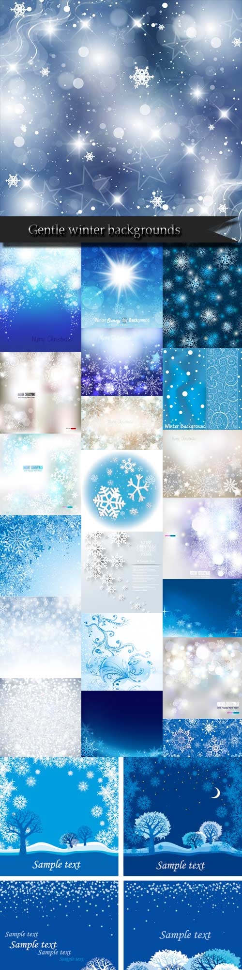 Gentle winter backgrounds vector