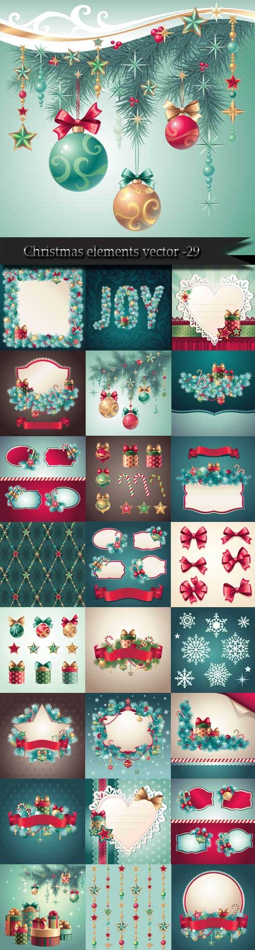 Christmas elements vector -29