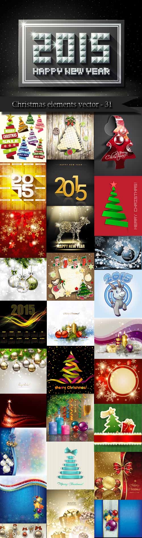 Christmas elements vector - 31