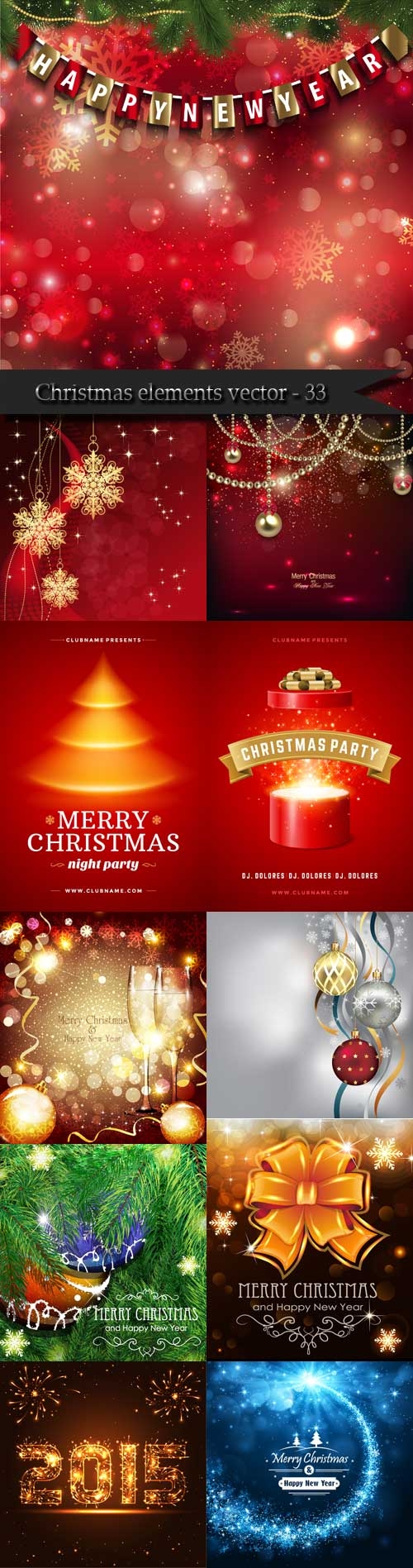 Christmas elements vector - 33