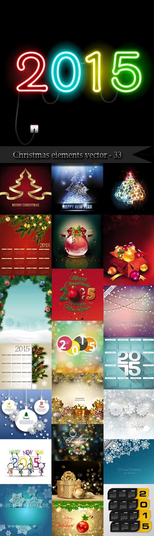 Christmas elements vector - 33