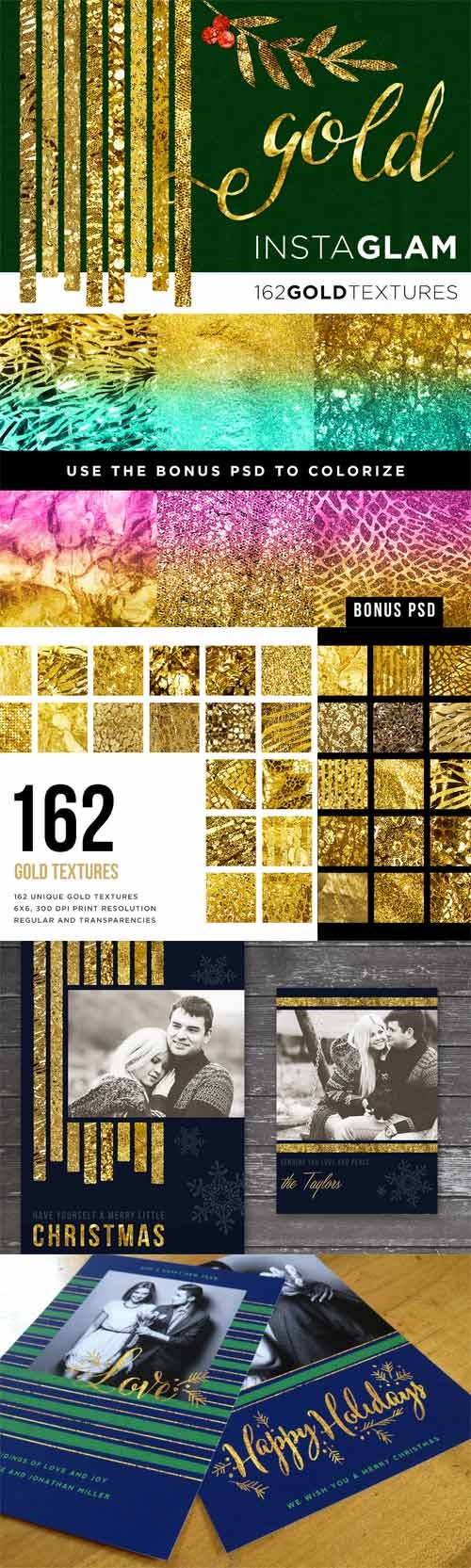 Gold Foil InstaGlam Texture Megapack