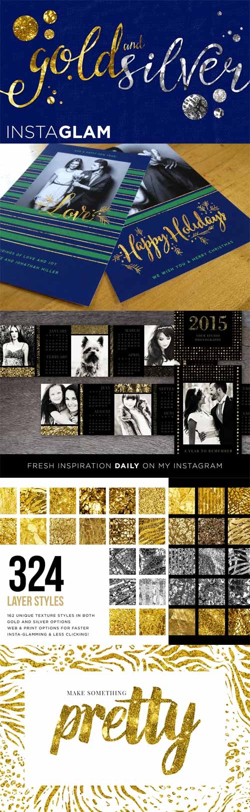 Gold Foil + Silver InstaGlam Styles