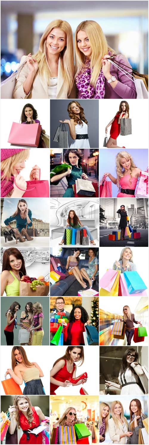 Shopping girl stock photos