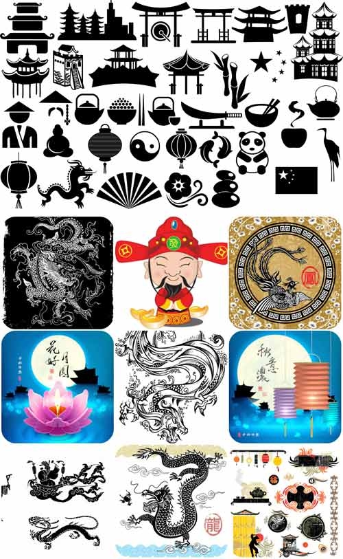 China Symbols vector