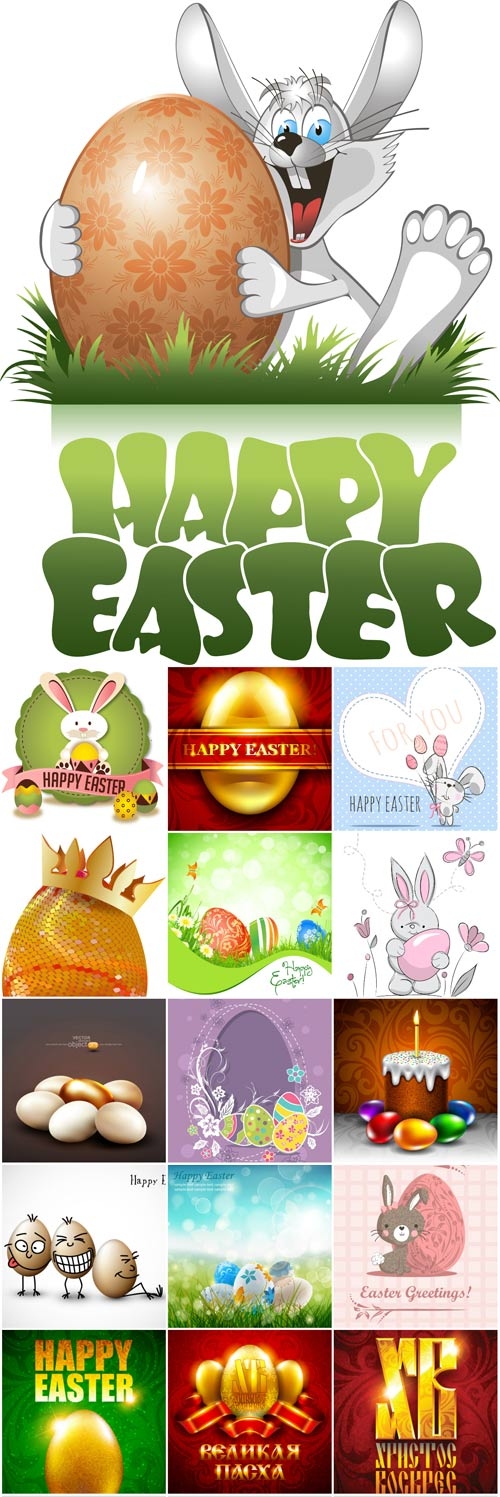 Easter backgrounds and cards vector - 3