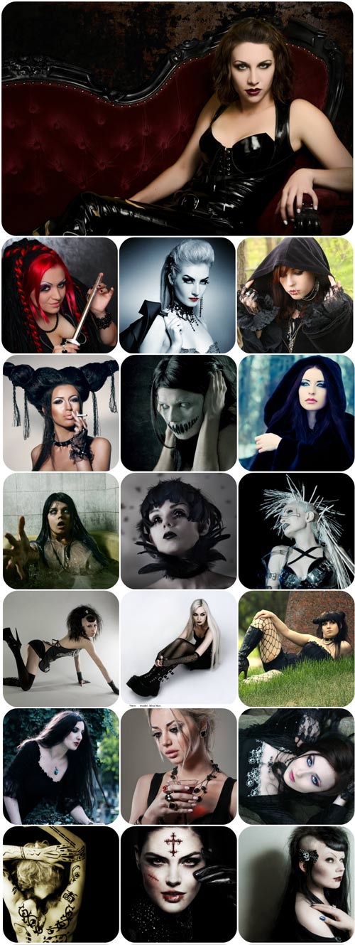 Gothic girl raster graphics