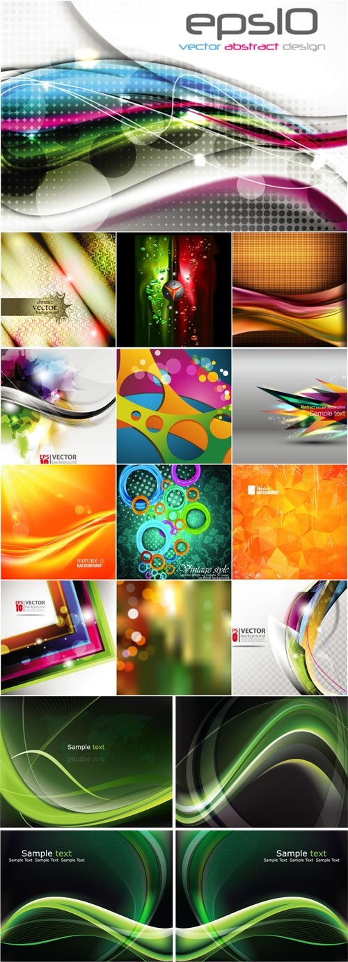 Bright colorful abstract backgrounds vector - 3