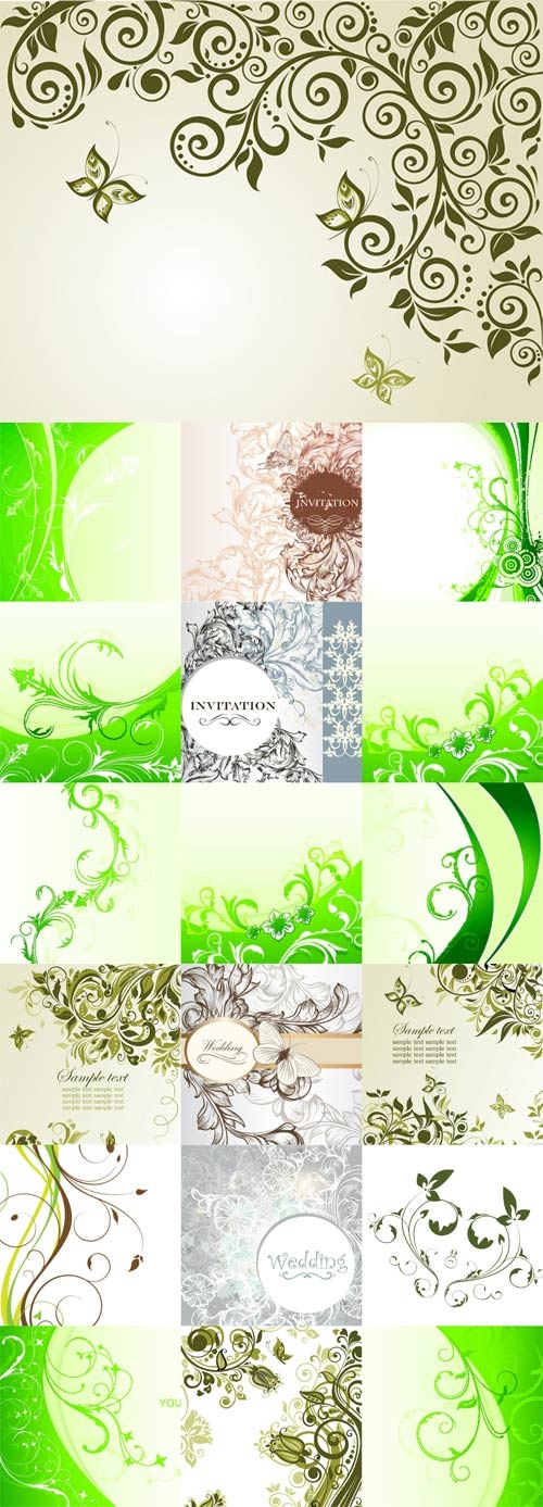 Floral backgrounds stock vector - 8