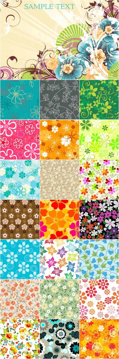 Floral patterns backgrounds stock vector - 8