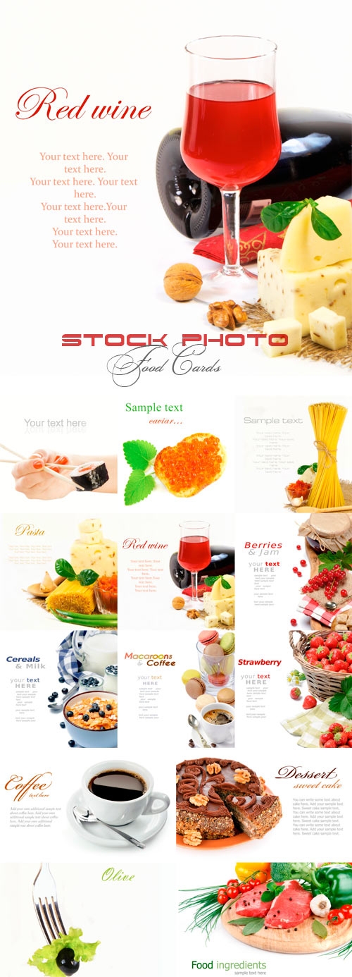 Food Cards stock photo