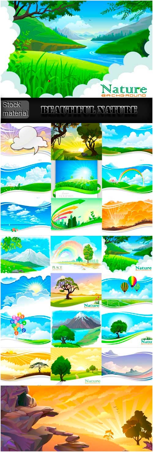 Vector backgrounds with Beautiful nature