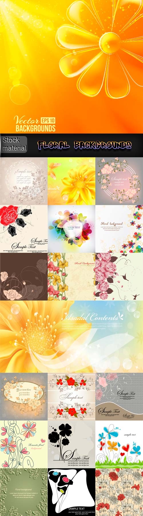 Excellent floral vector backgrounds