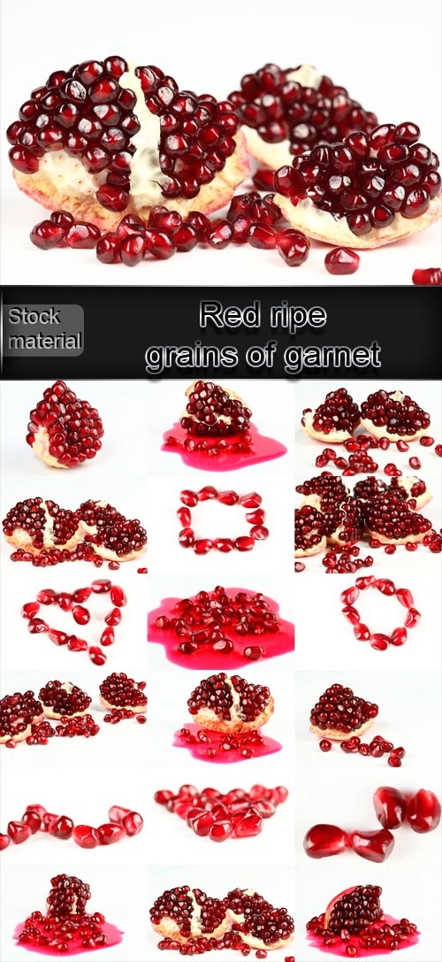 Red ripe grains of garnet