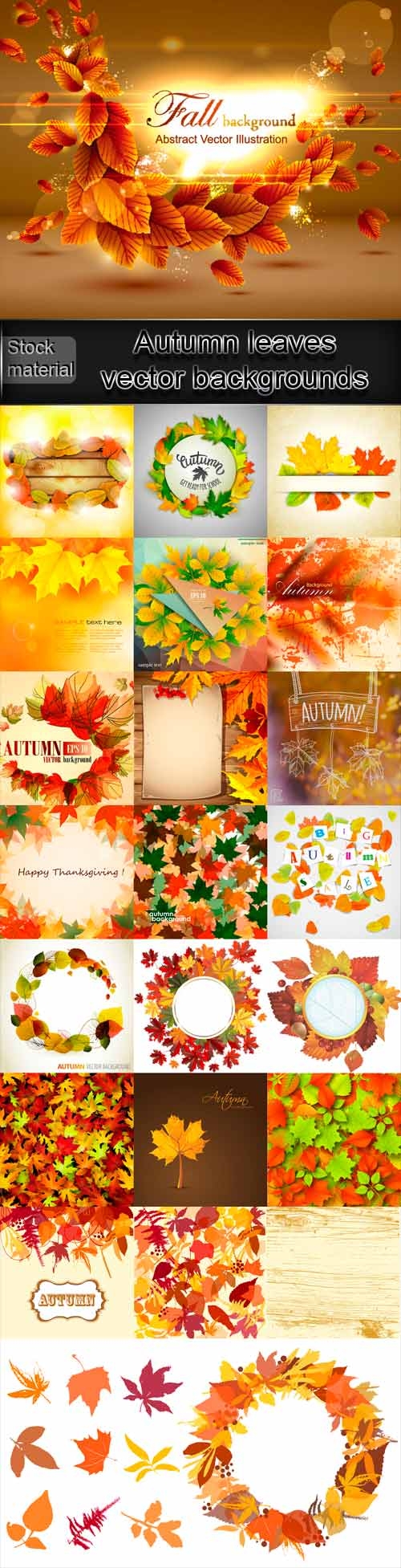 Autumn leaves vector backgrounds