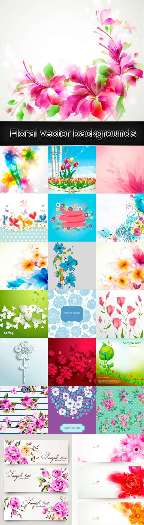 Beautiful vector background with flowers