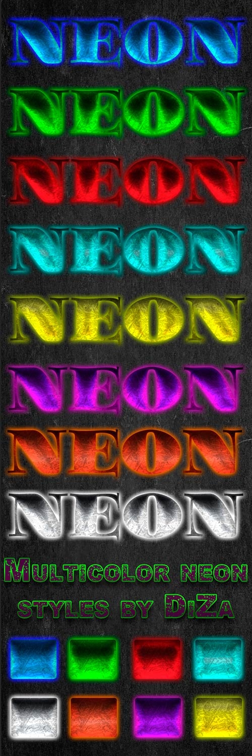 Multi-colored neon styles 