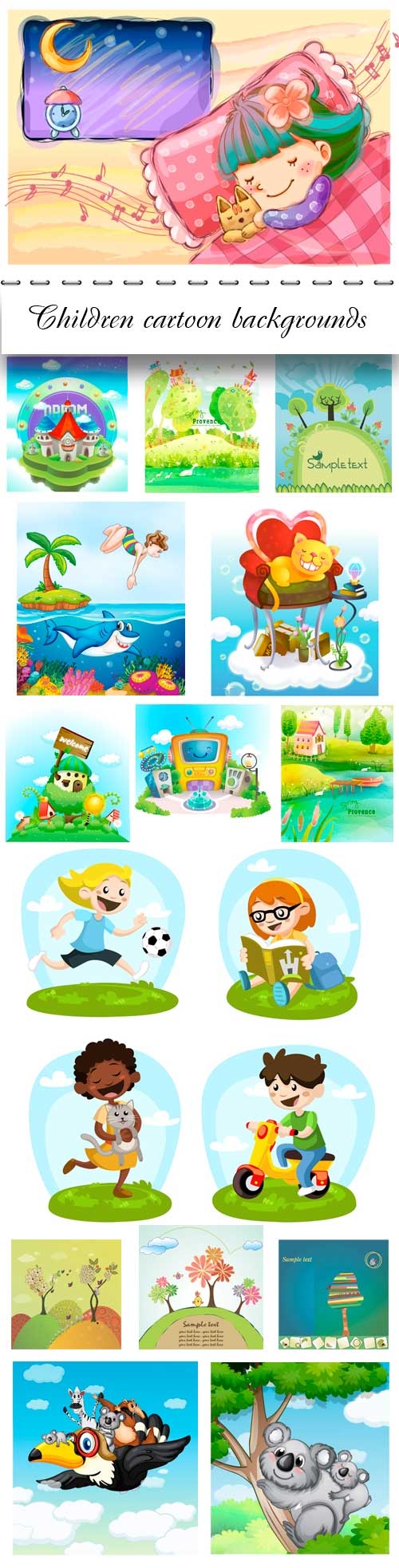 Children vector cartoon backgrounds