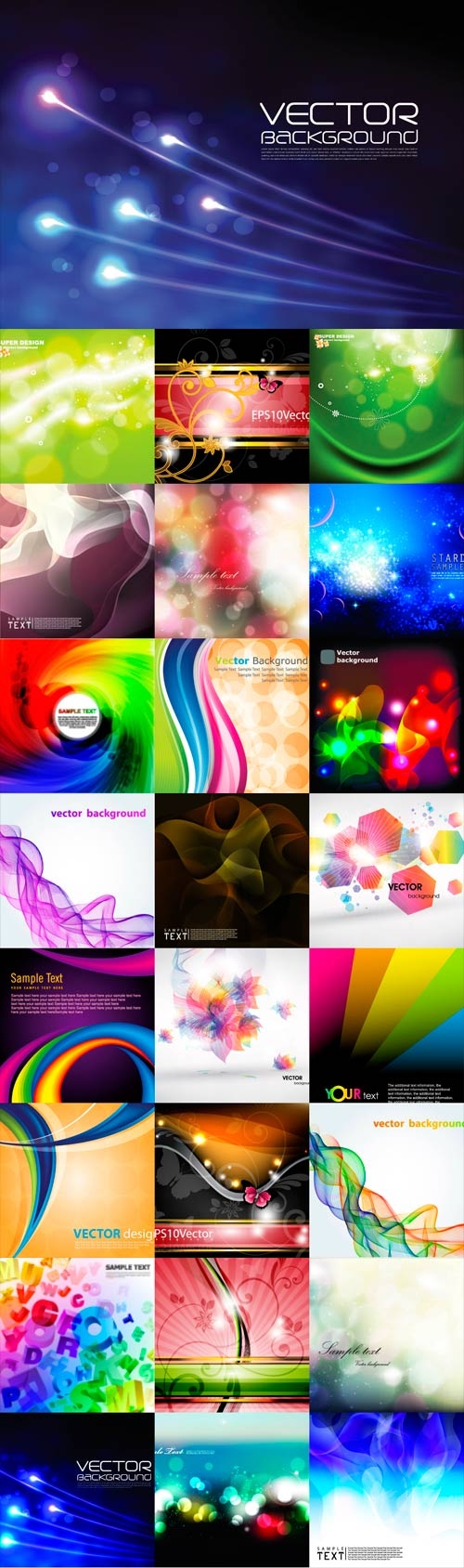 Bright colorful abstract backgrounds vector -34