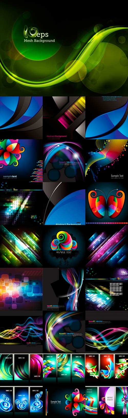 Bright colorful abstract backgrounds vector -35