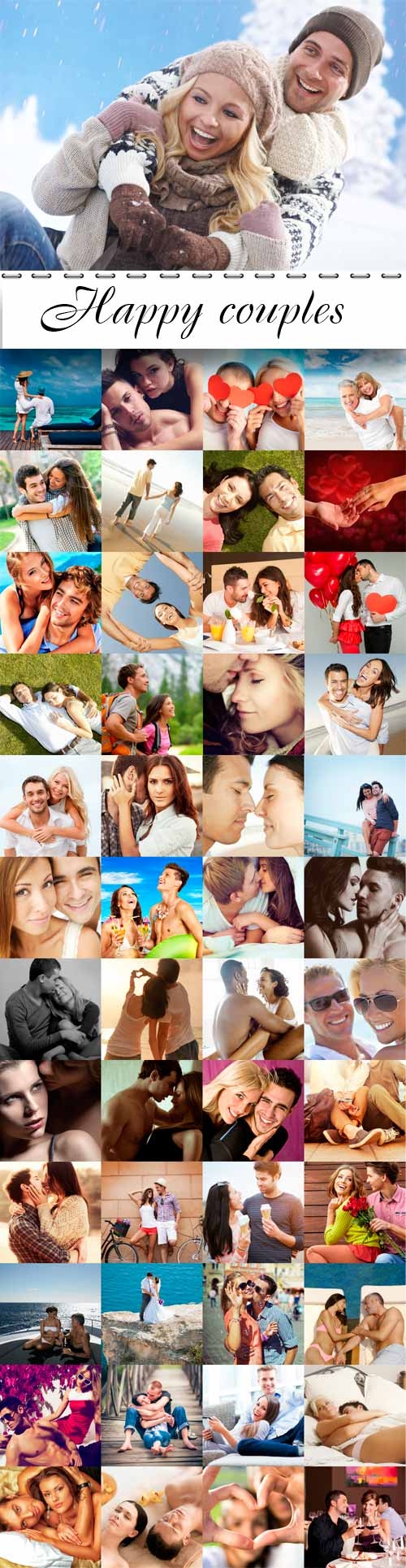 Happy couples raster graphics collection