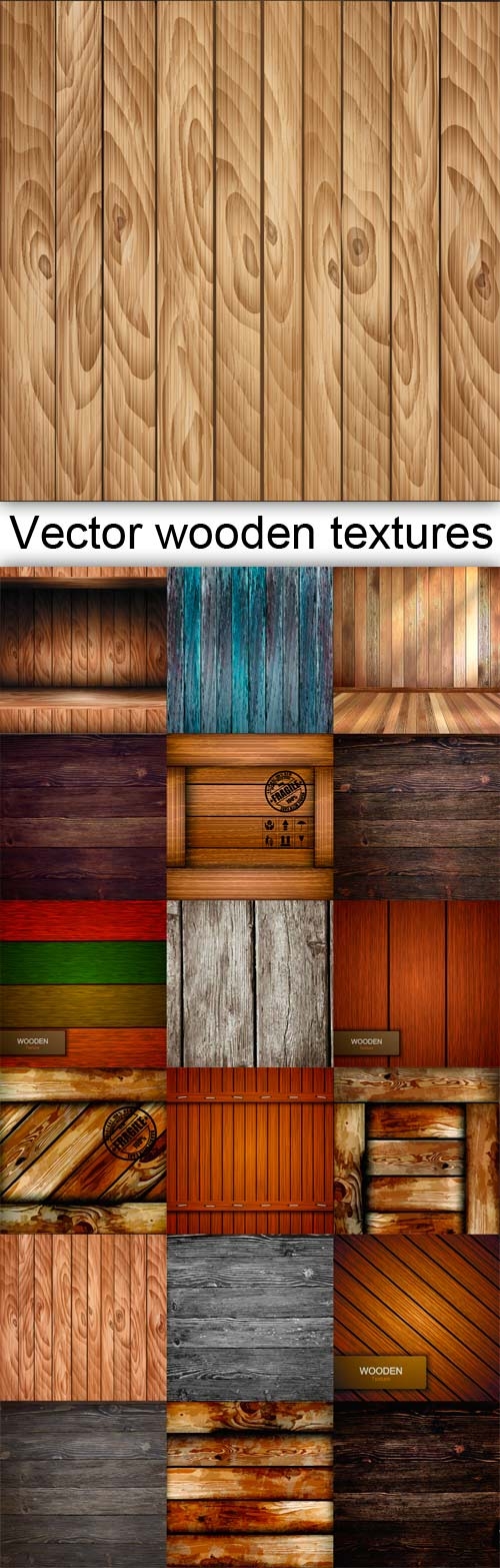 Vector wooden textures collection