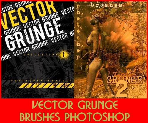  Vector Grunge Brushes Photoshop (Part 1,2)