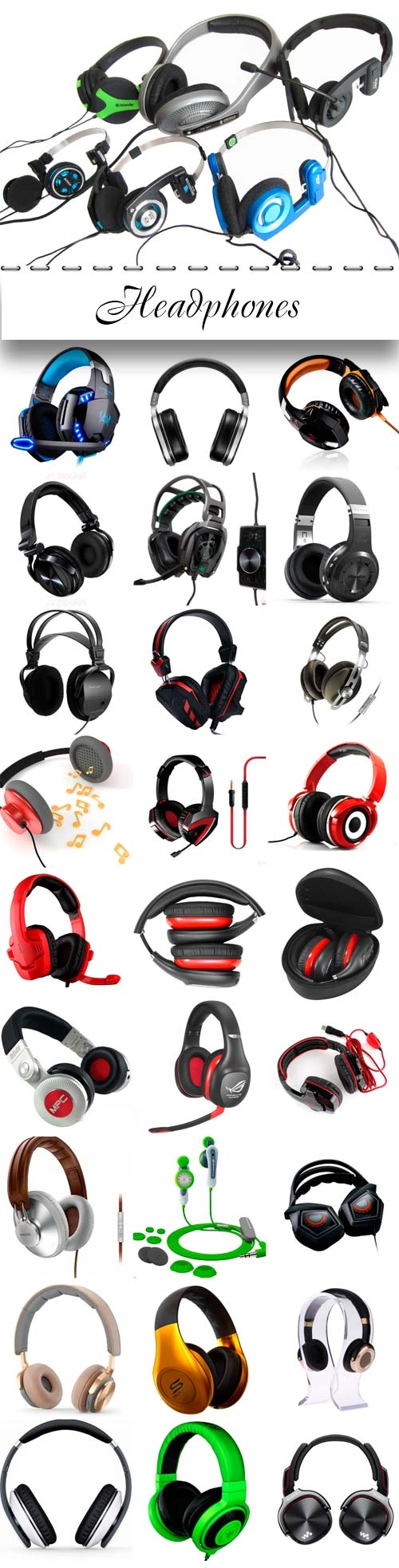 Headphones raster graphics