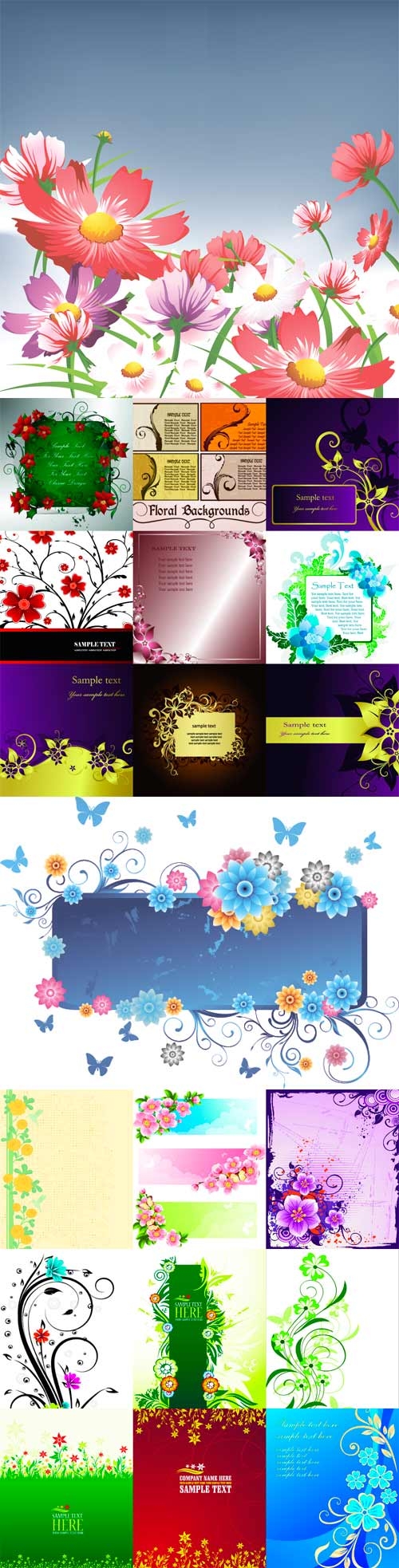 Stock vector different flowers