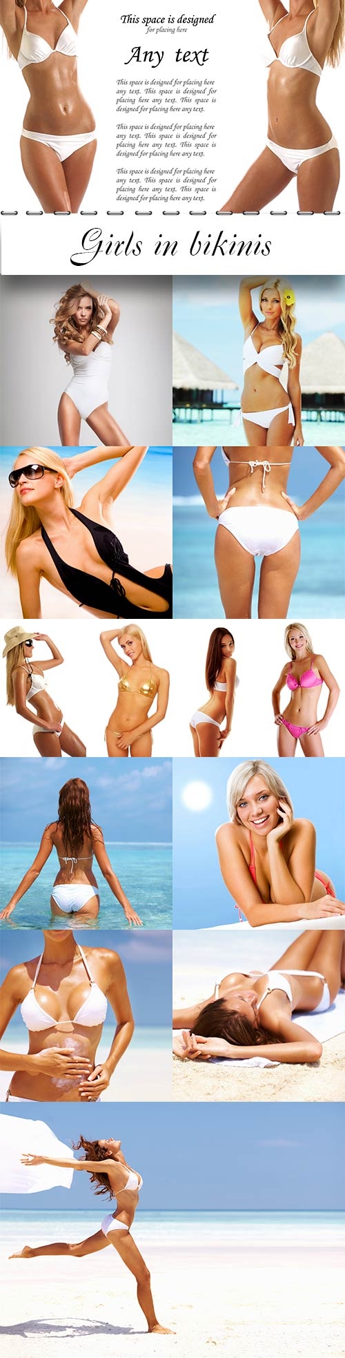 Girls in bikinis raster graphics