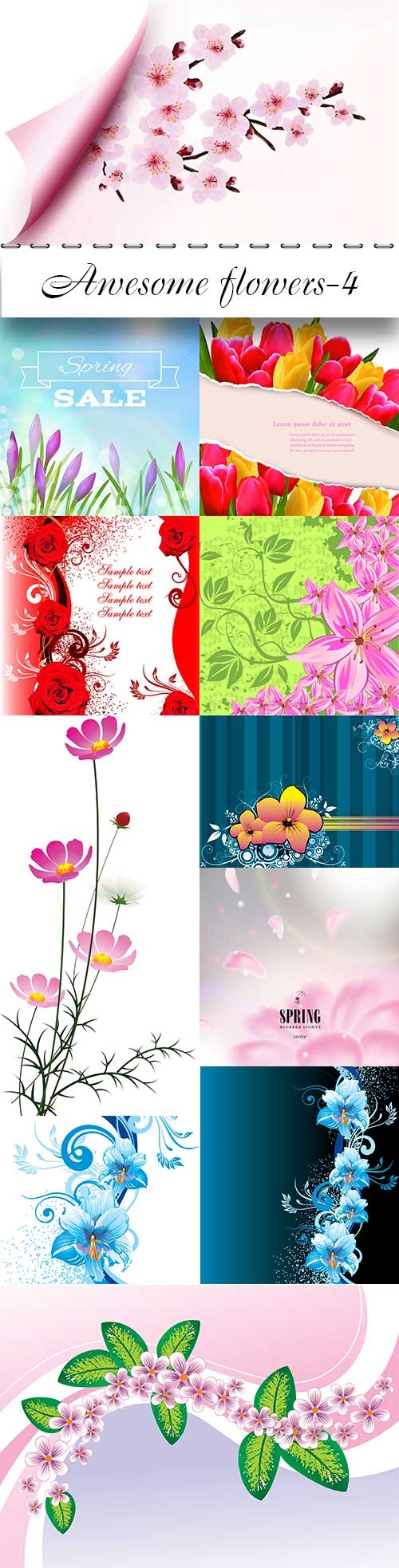 Awesome vector flowers-4