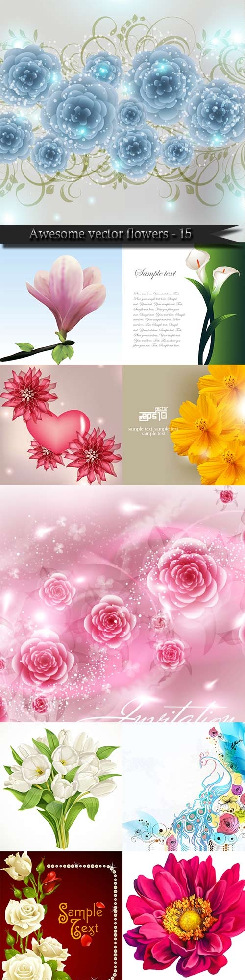 Awesome vector flowers - 15