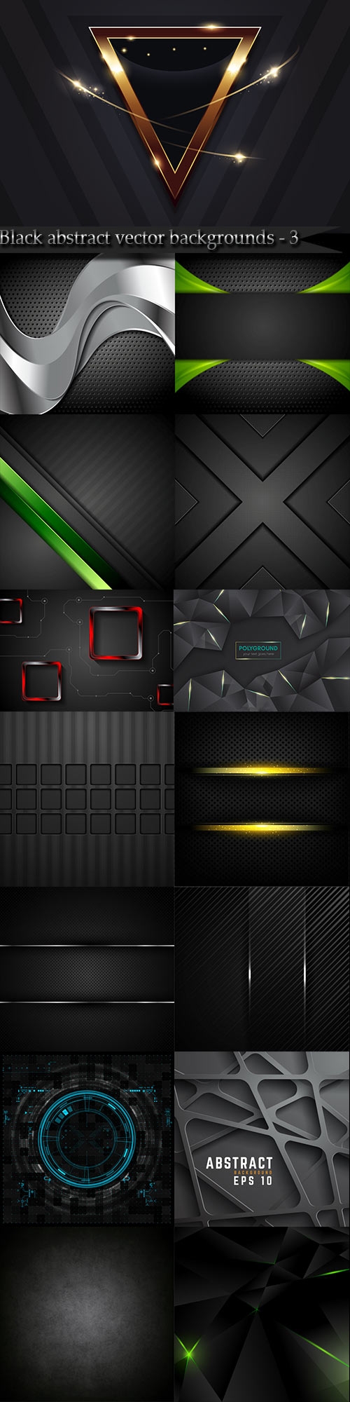 Black abstract vector backgrounds - 3