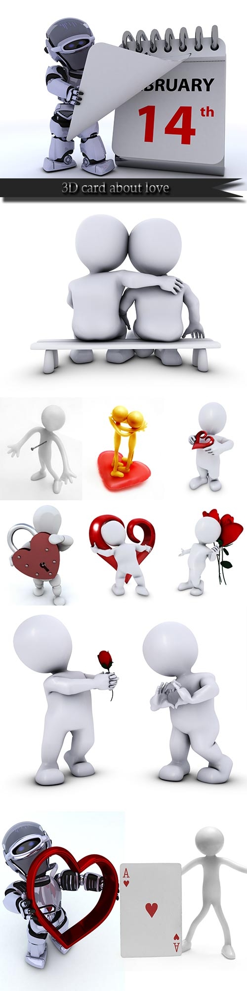 3D card about love