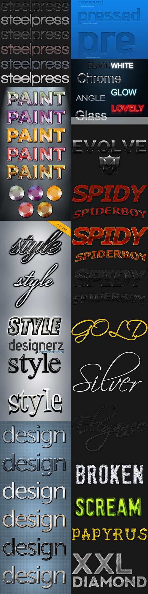 Different styles for photoshop