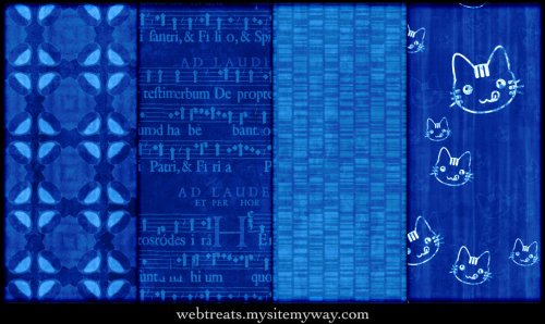 Vibrant Blue Seamless Patterns -   