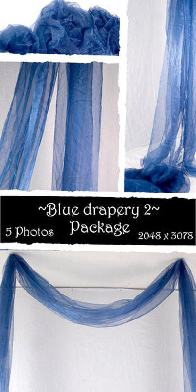 Textures  Blue Drapery -  